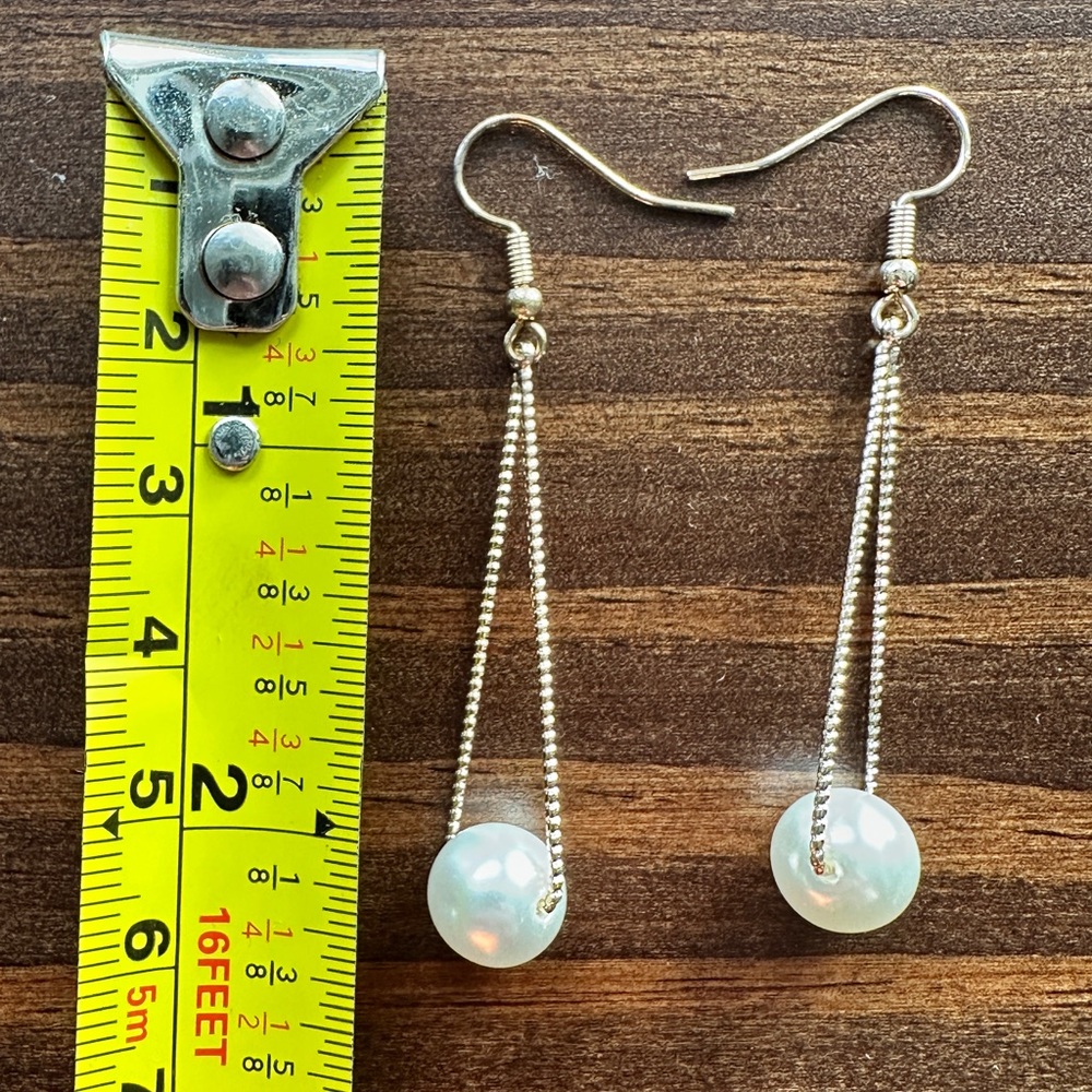 Pearl Drop Earrings - Picture 2 of 2